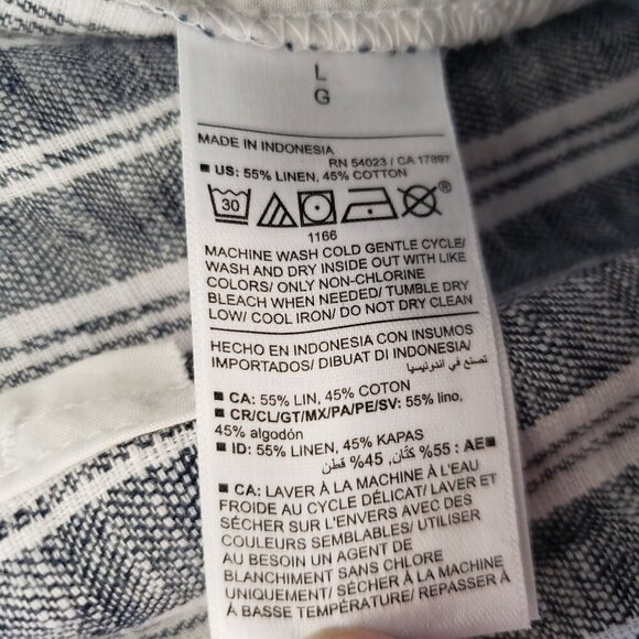 Old Navy Linen Blend High-Rise Wide Leg Pants Striped Size Large Beachy Coastal - Picture 10 of 10